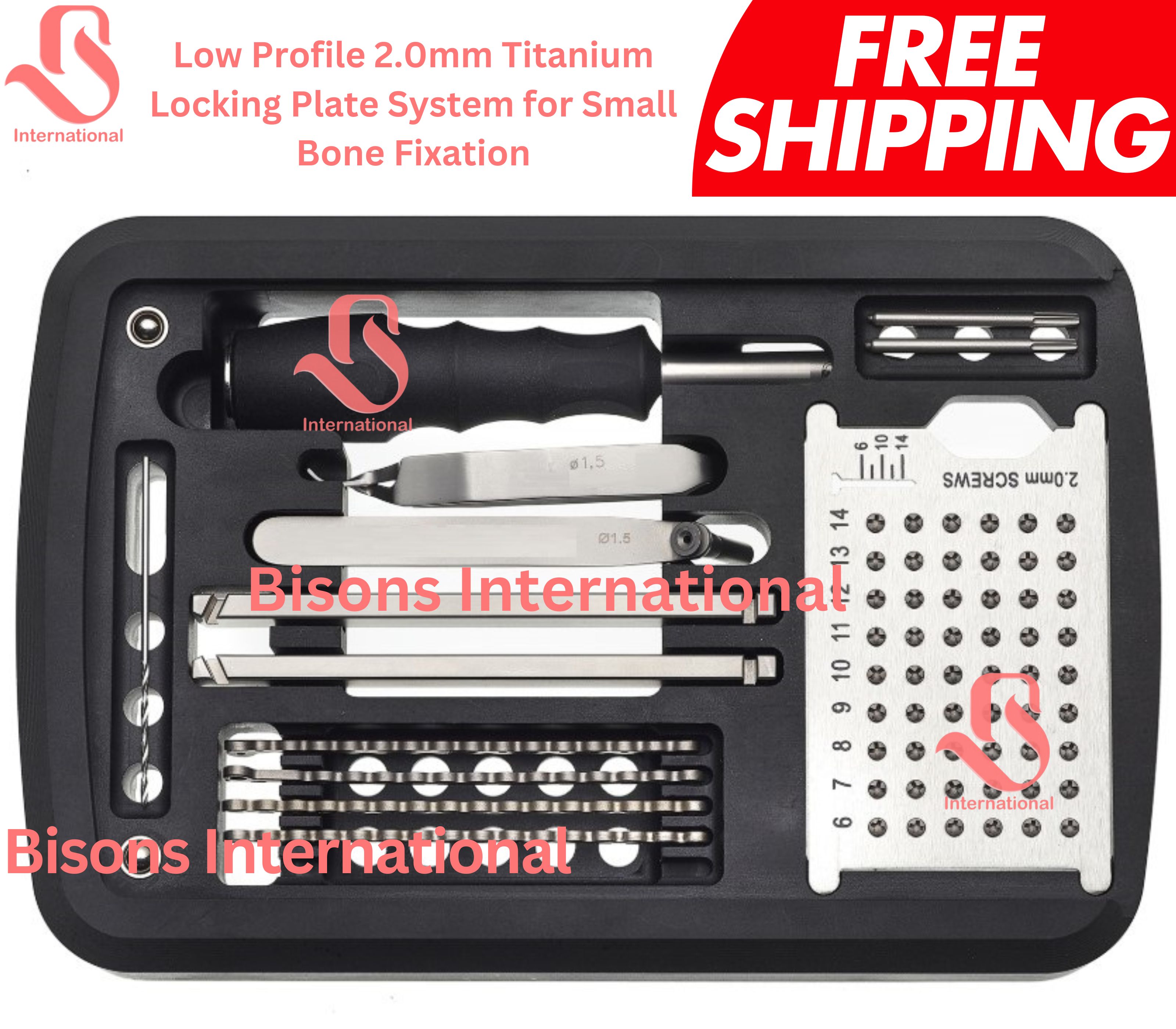 Low Profile 2.0mm Titanium Locking Plate System for Small Bone Fracture Fixation