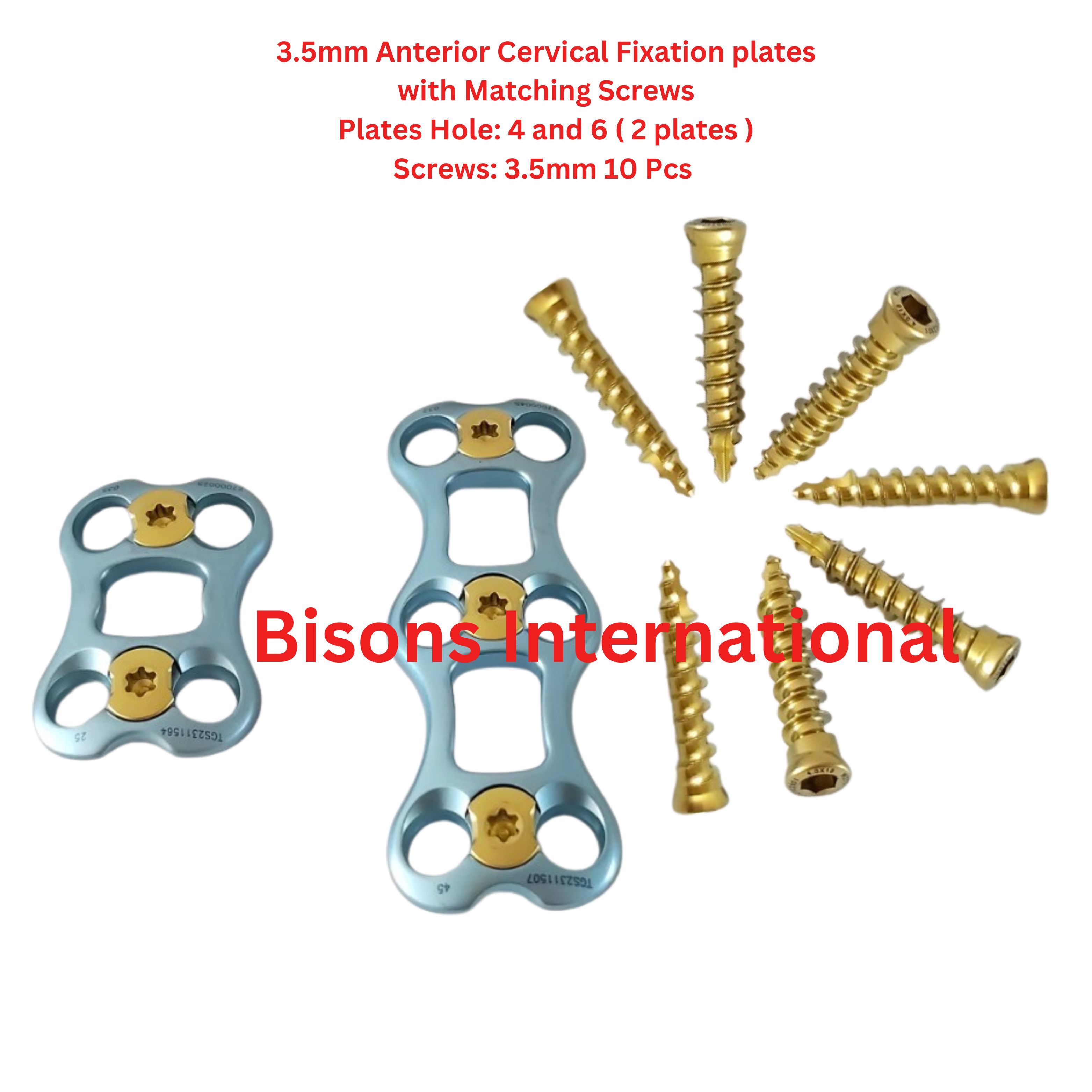 Anterior Cervical Plate Screws Titanium Spinal Fixation Implants
