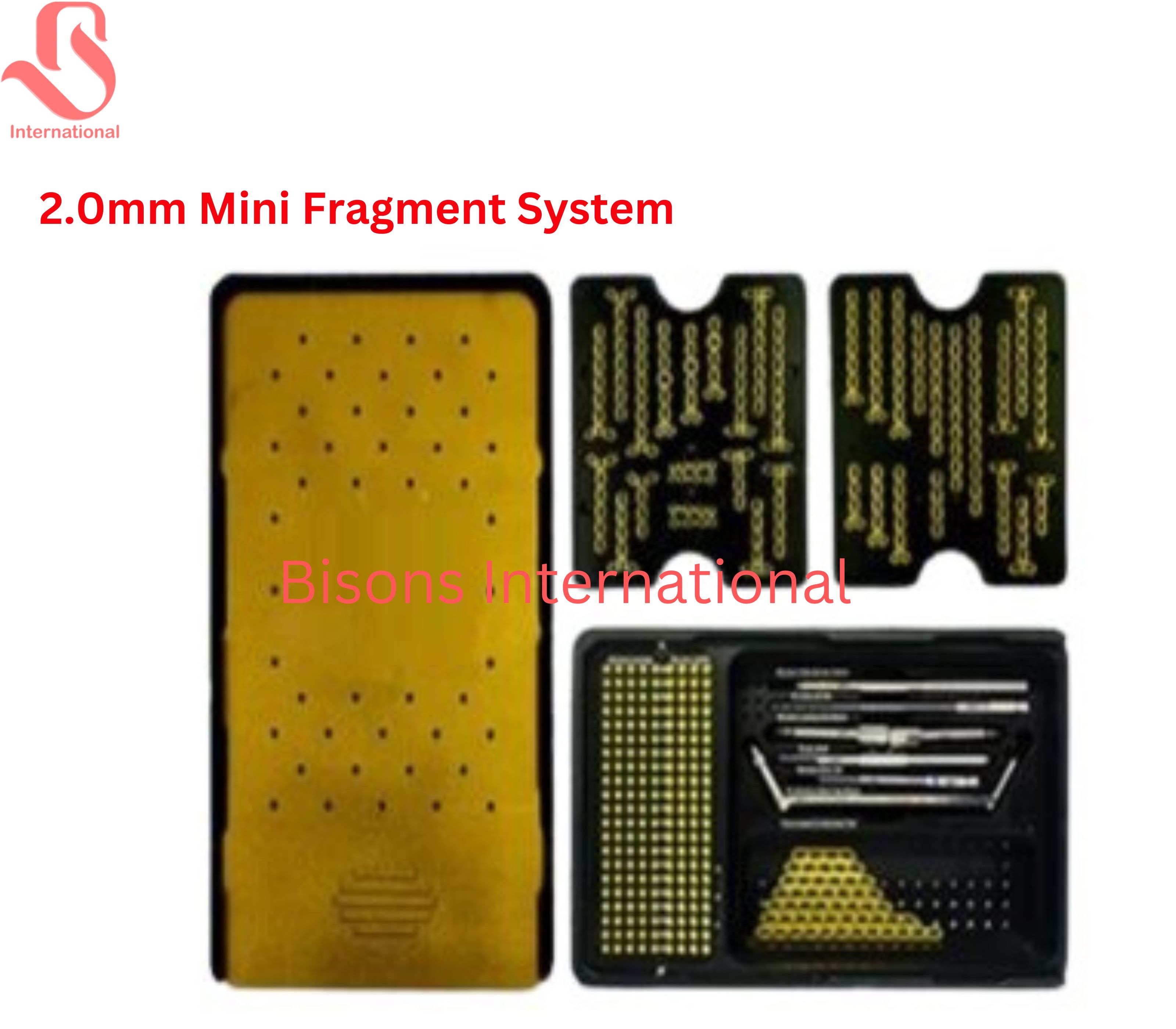 2.0mm Mini Fragment System Titanium Plates, Screws & Surgical Instrument Set