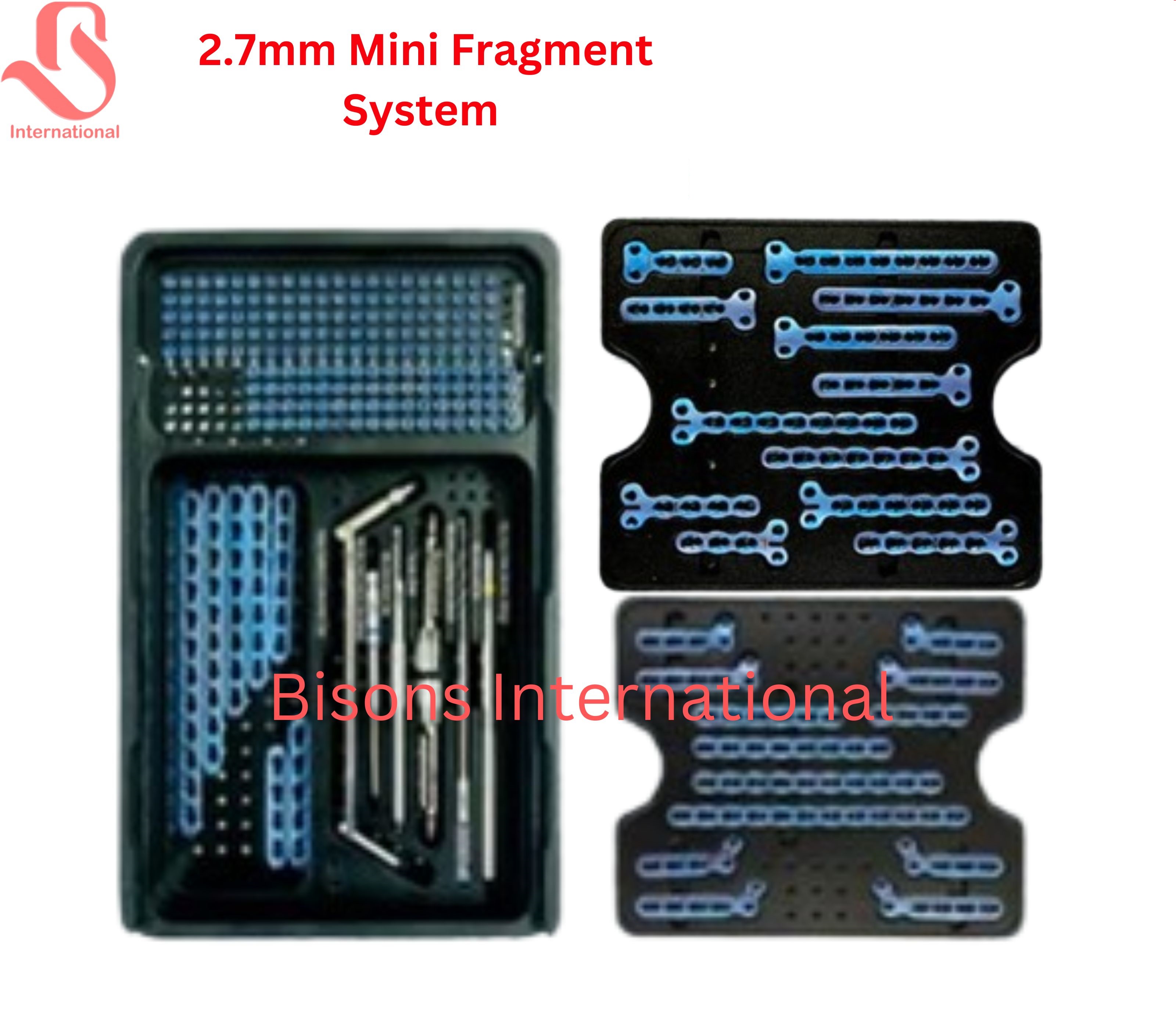 2.7mm Mini Fragment System Titanium Plates, Screws & Orthopedic Instrument Set